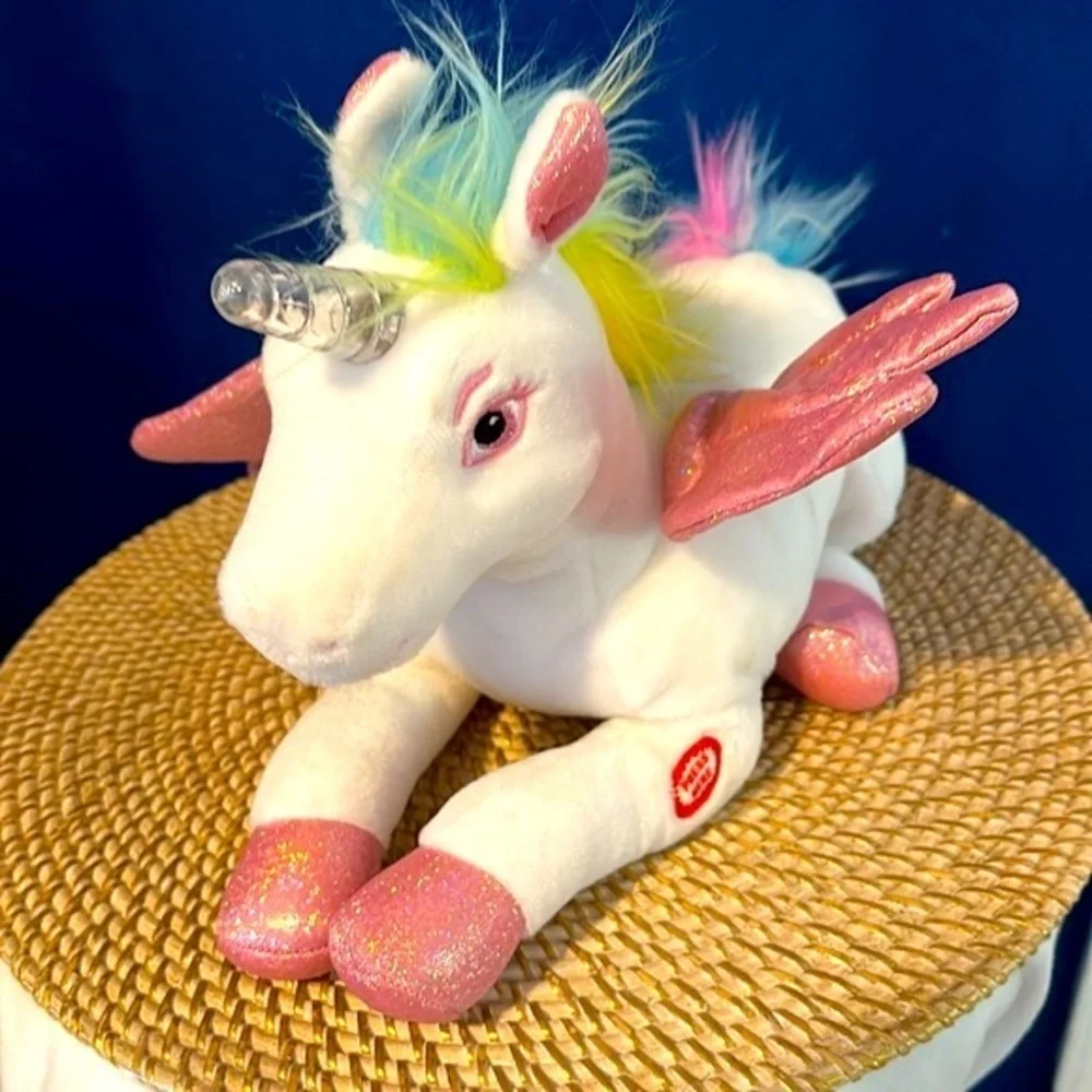NWOT Dazmers Unicorn Musical Stuffed Animal with Flapping Wings and Lights